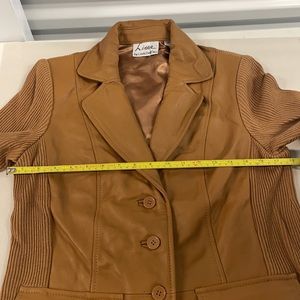 Linea by Louis Dell'Olio Lamb Leather Jacket with Knit Sleeves Size XS